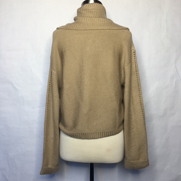 Bebe Taos Taupe Amalia Textured Turtleneck Sweater - Picture 4 of 8